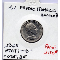 Monaco Rainier III 1/2 Franc 1965 TTB+, Gad 149 pièce de monnaie