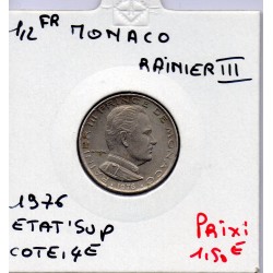 Monaco Rainier III 1/2 Franc 1976 Sup, Gad 149 pièce de monnaie