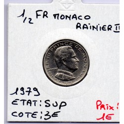 Monaco Rainier III 1/2 Franc 1979 Sup, Gad 149 pièce de monnaie