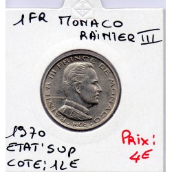 Monaco Rainier III 1 Franc 1970 Sup, Gad 150 pièce de monnaie