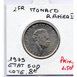 Monaco Rainier III 2 Francs 1979 Sup, Gad 151 pièce de monnaie