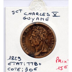 Colonies Charles X 5 centimes 1830 A TTB+ Guyane, Lec 301 pièce de monnaie