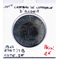 Algerie Chambre commerce Alger 10 centimes 1917 TB, Lec 137 pièce de monnaie