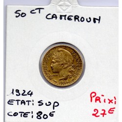Cameroun 50 centimes 1924 Sup, Lec 2 pièce de monnaie
