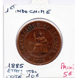 Indochine 1 cent 1885 TTB+, Lec 37 pièce de monnaie