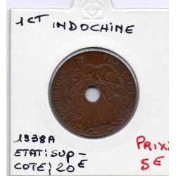 Indochine 1 cent 1938 A sup-, Lec 99 pièce de monnaie