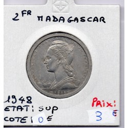 Madagascar 2 francs 1948 Sup, Lec 103 pièce de monnaie
