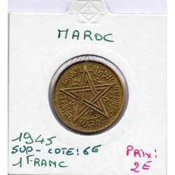 Maroc 1 franc 1364 AH -1945 Sup-, Lec 225 pièce de monnaie