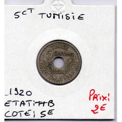 Tunisie, 5 Centimes 1920 - 1338 AH TTB, Lec 85 pièce de monnaie