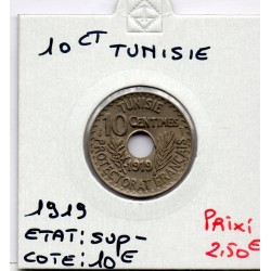 Tunisie, 10 Centimes 1919 - 1337 AH Sup-, Lec 109 pièce de monnaie