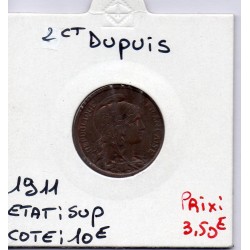 2 centimes Dupuis 1911 Sup, France pièce de monnaie