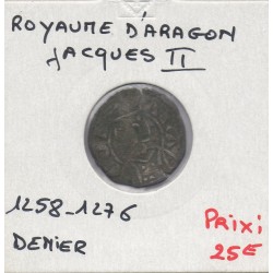 Aragon Jacques II Denier 1258-1276 TB pièce de monnaie