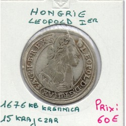 Hongrie 15 Krajczar 1676 KB Kremnica TTB, KM 175 pièce de monnaie