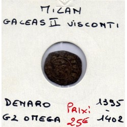 Italie Milan Galeazzo II Visconti denaro G2 Omega 1395-1402 B, pièce de monnaie