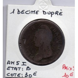 1 decime Dupré An 5 I Limoges B, France pièce de monnaie
