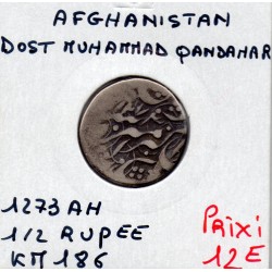Afghanistan Dost Muhamad 1/2 rupee 1273 AH Qandahar TTB KM 186 pièce de monnaie