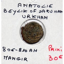 Anatolie Beylik of Saruhan Urkhan 1 Mangir 806-810 AH TB pièce de monnaie