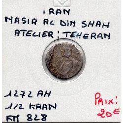 Perse nasir Al-din SHah 1/2 kran 1272 AH TTB pièce de monnaie