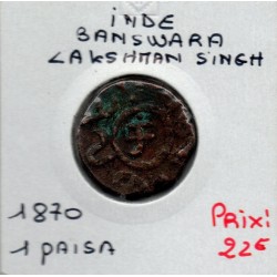 Banswara, Laksman Singh 1 paisa 1870 TB pièce de monnaie