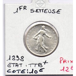 1 franc Semeuse Argent 1898 TTB+, France pièce de monnaie