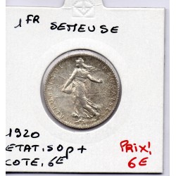 1 franc Semeuse Argent 1920 Sup, France pièce de monnaie
