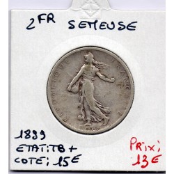 2 Francs Semeuse Argent 1899 TB+, France pièce de monnaie