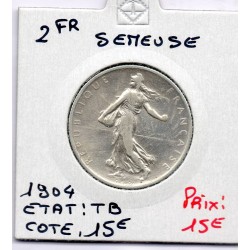 2 Francs Semeuse Argent 1904 TB, France pièce de monnaie