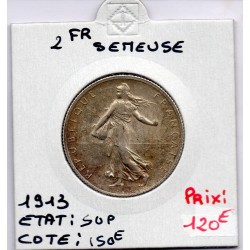 2 Francs Semeuse Argent 1913 Sup, France pièce de monnaie