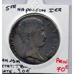 5 francs Napoléon 1er An 13 M Toulouse TB-, France pièce de monnaie
