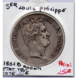 5 francs Louis Philippe 1831 B tranche Creux TB+, France pièce de monnaie