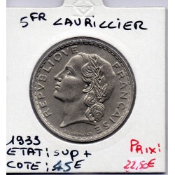 5 francs Lavrillier 1933 Sup+, France pièce de monnaie