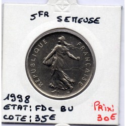 5 francs Semeuse Cupronickel 1998 FDC BU, France pièce de monnaie