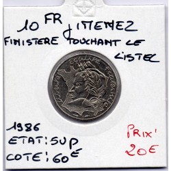 10 francs Jimenez 1986 bretagne touchant Listel Sup, France pièce de monnaie