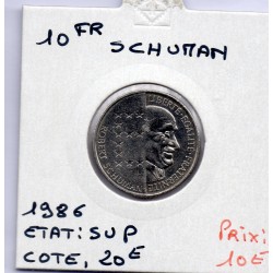 10 francs Schuman 1986 Sup, France pièce de monnaie