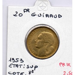 20 francs Coq Guiraud 1953 Sup, France pièce de monnaie