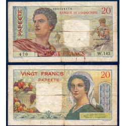 Tahiti Pick N°21c , Billet de banque de 20 Francs 1963