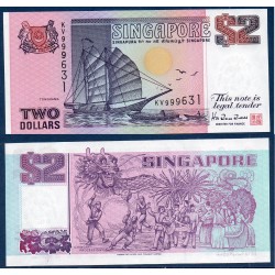 Singapour Pick N°28, Neuf Billet de banque de 2 Dollars 1992