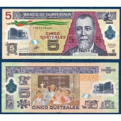 Guatemala Pick N°122d, Billet de banque de 5 Quetzal 2013