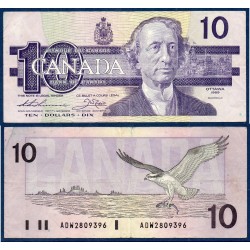 Canada Pick N°96a, Billet de banque de 10 dollar 1989