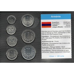 Arménie Série 7 pièces 1994 FDC pièces de monnaie