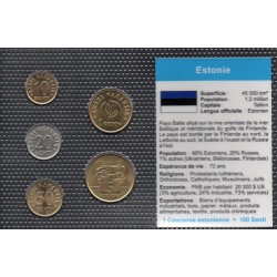 Estonie Série 5 pièces 1994-2008 FDC pièces de monnaie