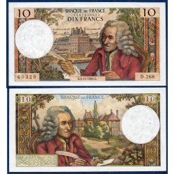 10 Francs Voltaire Sup+ 4.11.1966 Billet de la banque de France