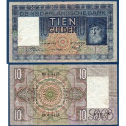 Pays Bas Pick N°49, Billet de Banque de 10 gulden 1937-1938
