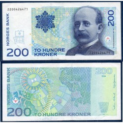 Norvège Pick N°48a, TTB+ Billet de banque de 200 Kroner 1994