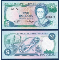Bermudes Pick N°34b, Billet de banque de 2 dollars 1989