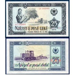 Albanie Pick N°44a, Billet de banque de 25 Leke 1976