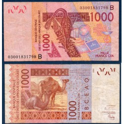BCEAO Pick 215Ba pour le Benin, Billet de banque de 1000 Francs CFA 2003