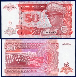 Zaire Pick N°59, Billet de banque de 50 Nouveaux Zaires 1994