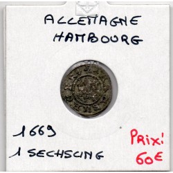 Hambourg 1 Scechling 1669 Sup KM 157 pièce de monnaie