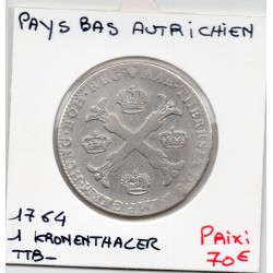 Pays-Bas Autrichiens Kronenthaler 1764 TTB-, KM 21 pièce de monnaie